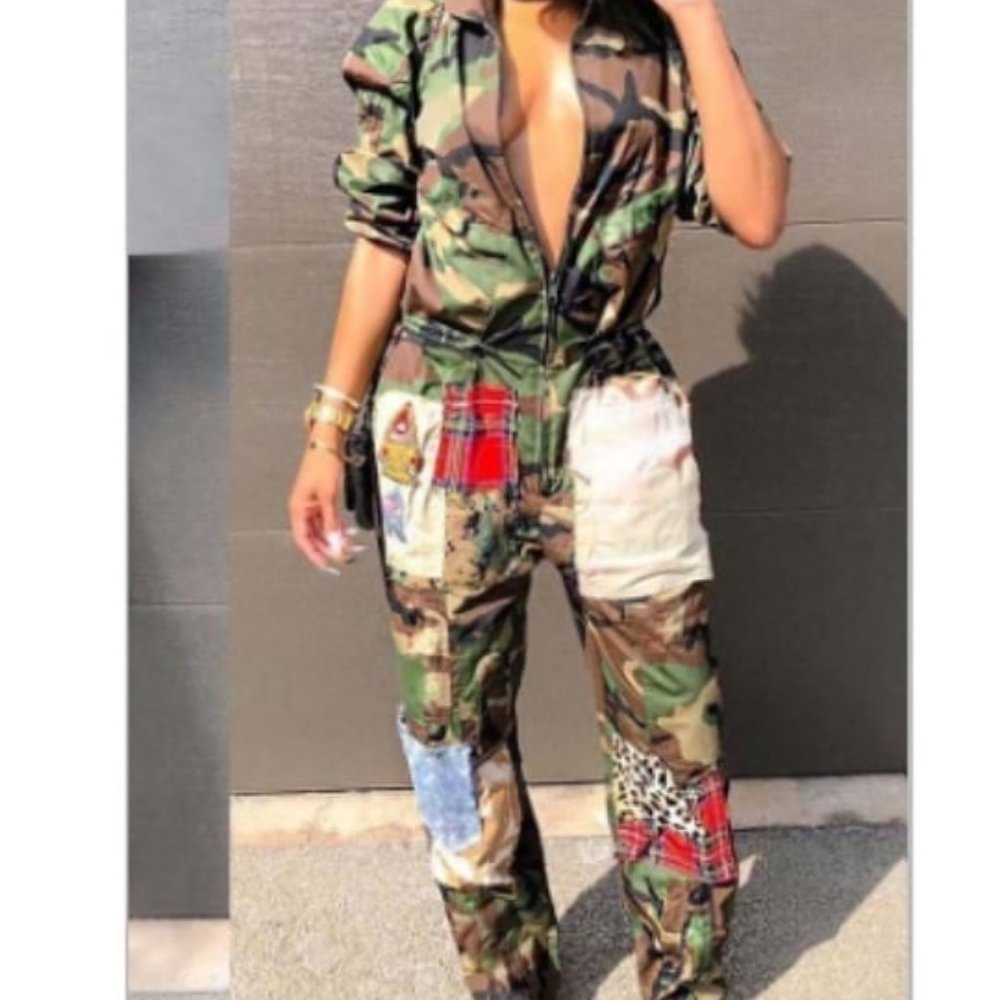 PATCHWORK JUMPSUIT